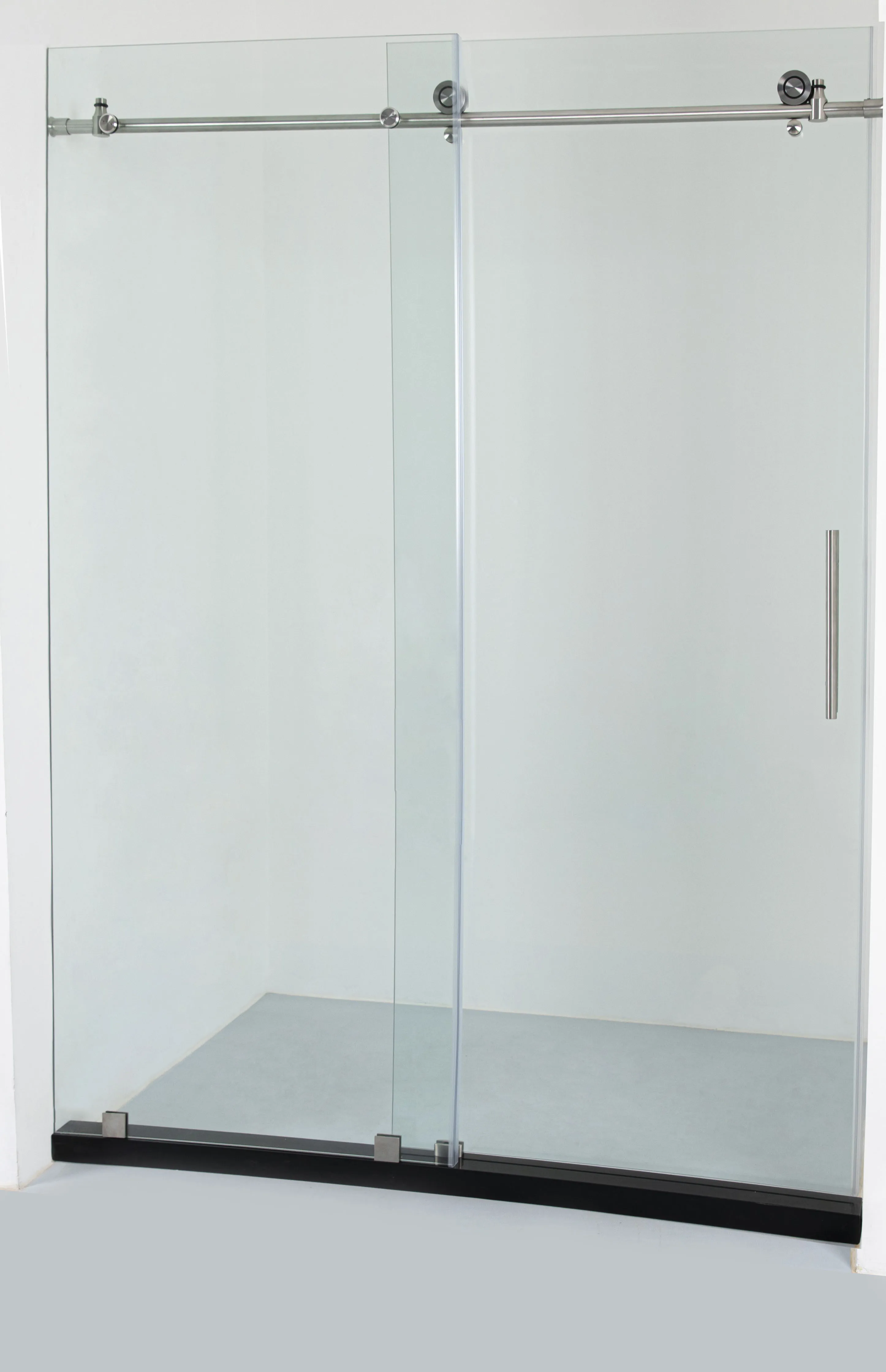 Простая раздвижная закаленная стеклянная раздвижная дверь AS029D для душевой комнаты, прозрачная стеклянная Безрамная раздвижная дверь для душа