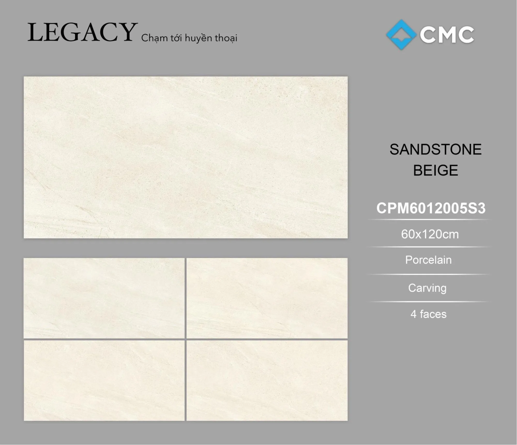 Wholesale CMC brand 60*120 Full body Glazed Porcelain ceramic Floor Tile Rustic Style
