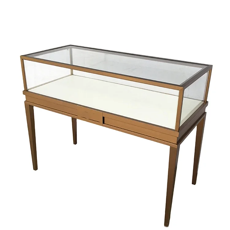 Retail Custom Jewelry Kiosk Showcase Lockable jewelry shop display cabinet freestanding jewelry glass display showcase