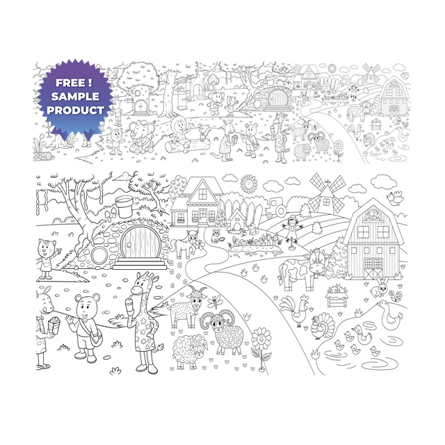 Dry Erase Animal Painting Kids Activity Decal  Reusable Durable Polystyrene Material Holds The Surface With Static Electricity