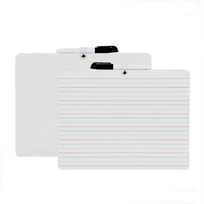 Wholesale customize Teacher supplies double side dry erase board for classroom small Lined white boards A4 whiteboard with marker