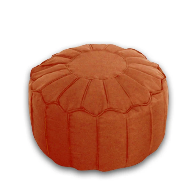 Flame retardant faux linen furniture round moroccan pouf footstool bean bag