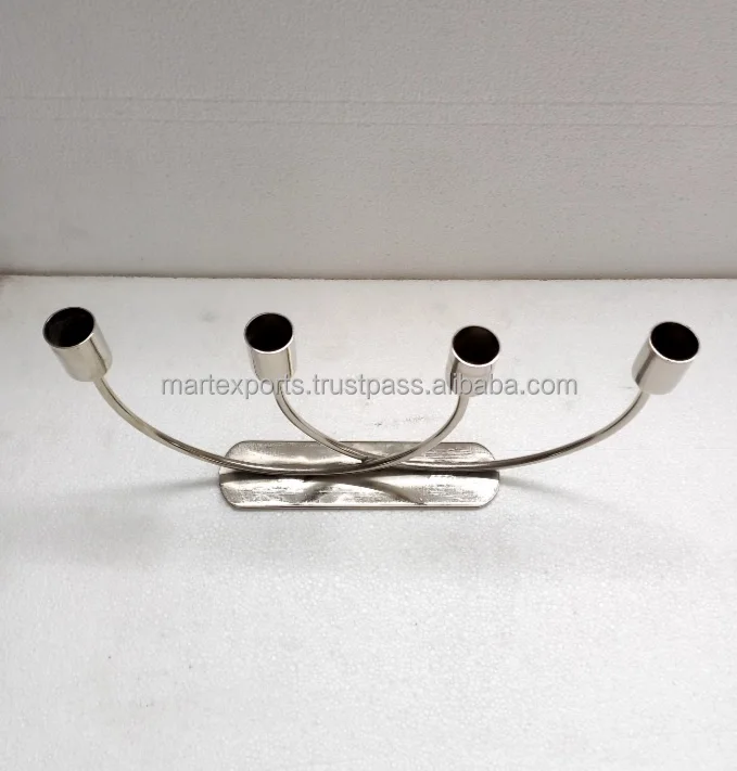 Hot sale nordic modern metal gold 4 candle holders candelabra for christmas and wedding decoration