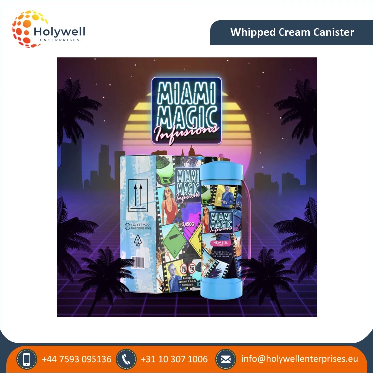 Reasonable Market Price of 3.3L Miami Magic Whipped Cream Charger Cylinder Available for World Wide Vendors