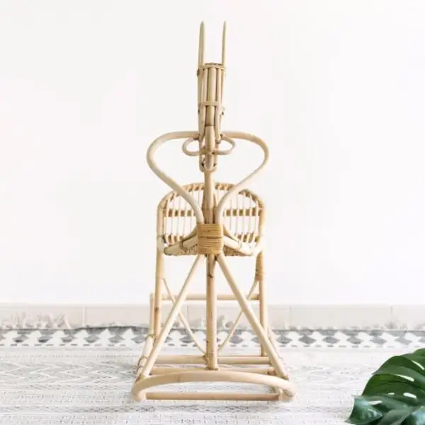 Handmade Rattan Wicker Rocking Horse For Toddler Kids Baby Playing