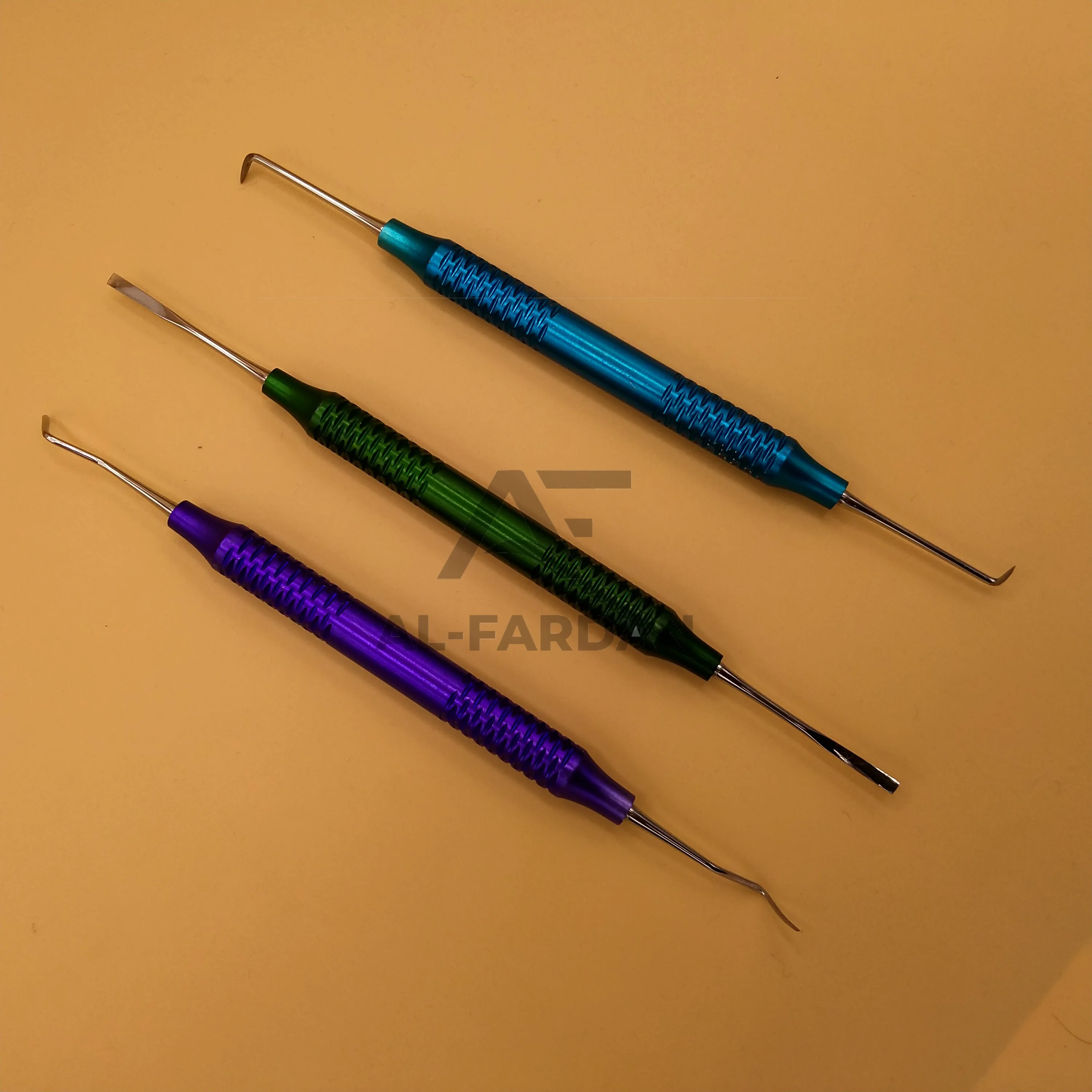 Dental Gracey Curettes Set of 3 With Silicone Coated Grips Dental Hand Scalers