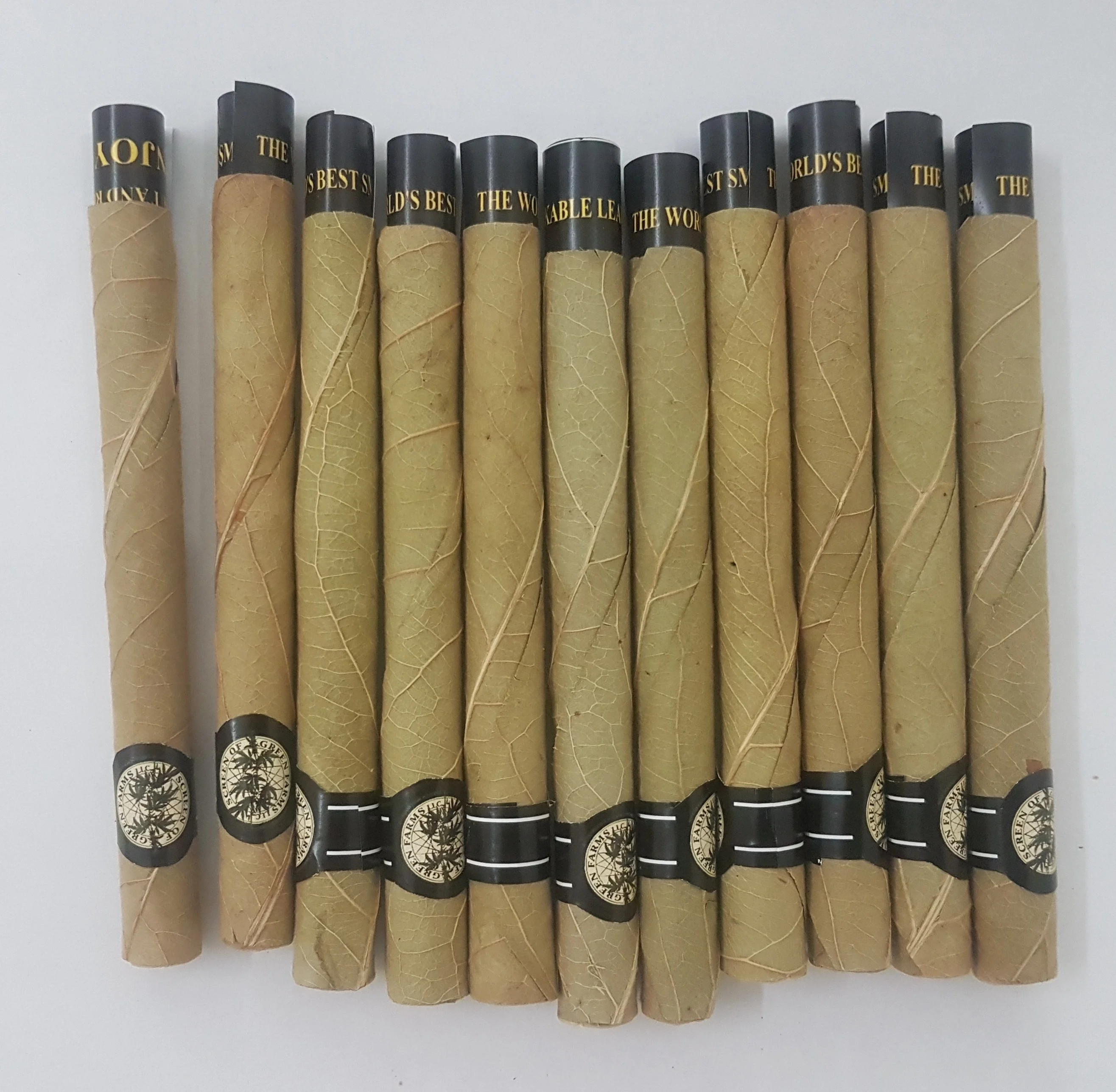 Unrefined leaf cones in bulk Beautifully hand rolled Even burn quality and Super slow Burning Ebony Palm Leaf Tubes & Rolls