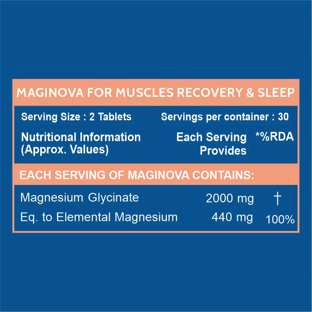 Chelated Magnesium Glycinate Supplement Tablet 2000mg supports better Sleep aid, Health and Muscle recovery