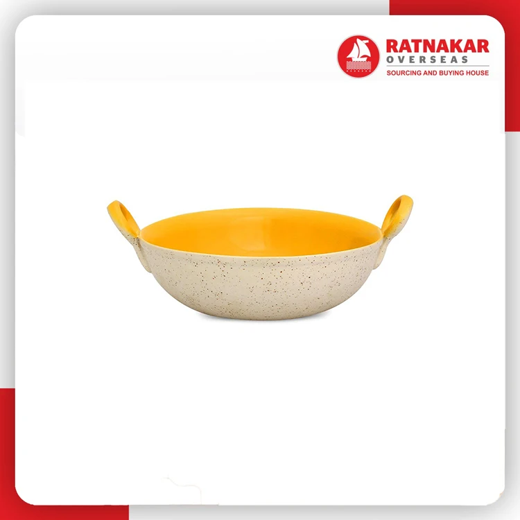 2022 New Arrival Kadai Set Induction Compatible Healthy Ceramic Coated Cookware Kadai With Lid For Sale At Wholesale Price