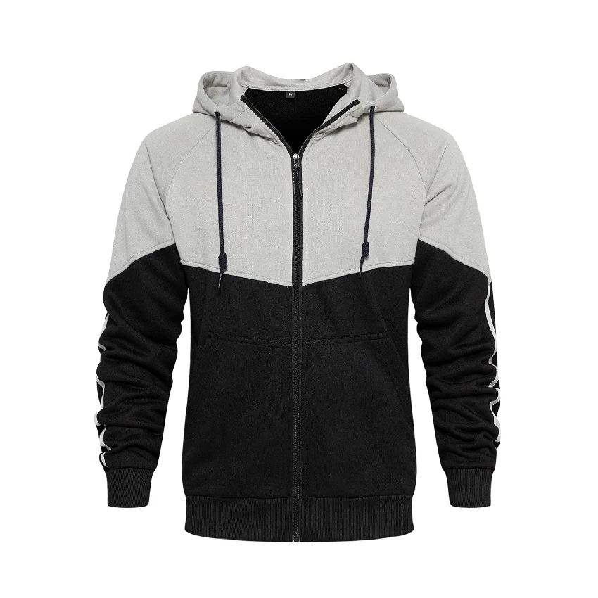 2 Pieces Clothes Zip Up Hoodies Patchwork Jogging Wear Training Tracksuit Sports Sweat Suit Running Mens Track Suit Jogger Set