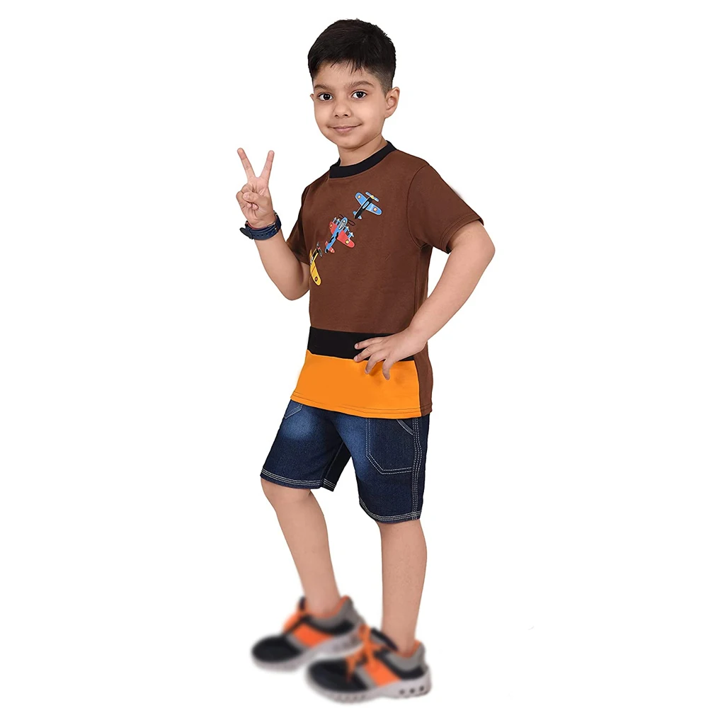 Stylish Kids Fitness T-Shirts Customizable Breathable Quick Dry Cotton Light Knitted O-Neck Crew Design Formal Fashionable Style
