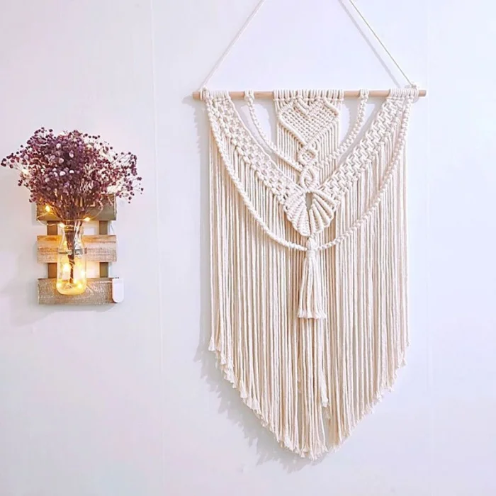 Handmade Macrame Wall Hanging Boho Woven Tapestry Nordic Home Decor Vintage Curtain Tassels Dyed Wall Hangings Decor