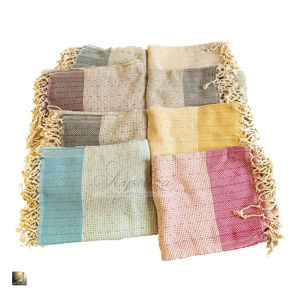 Wearable Towel Blanket Turkish Peshtemals Beach Towels Bulk Pestemal 100% Cotton Hammam Fabric Logo Custom Print Sand Proof Gym