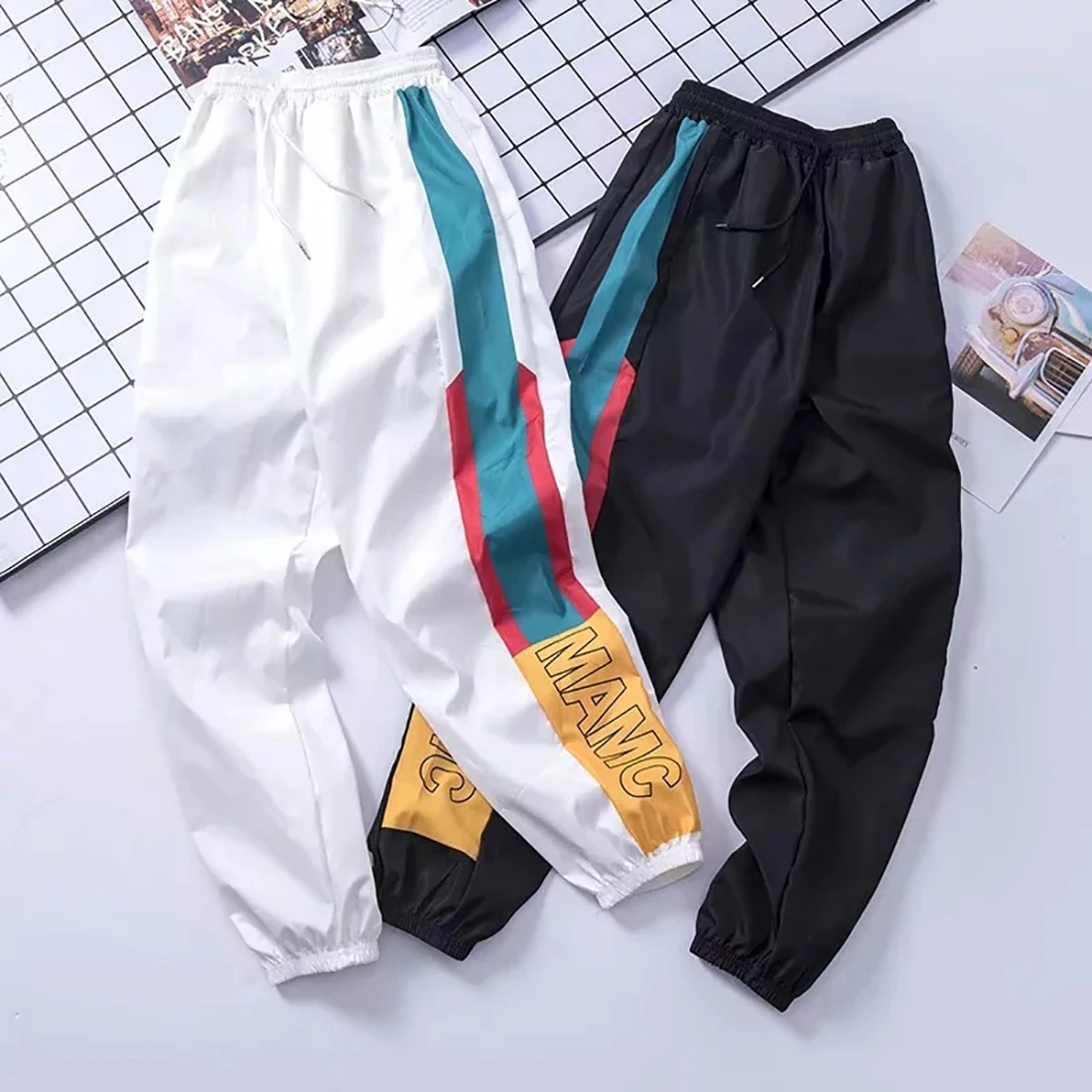 Factory Manufacturer Custom Cuffed Sweatpants Men Nylon Cargo Windbreaker Track Pants
