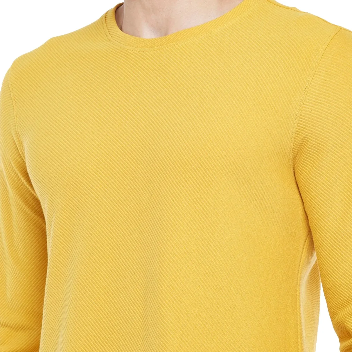 Yellow Drop-Shoulder Sleeves Slim Fit T-shirt Customized Round Neck 2022 Hot Selling Men Full Sleeves Shirts
