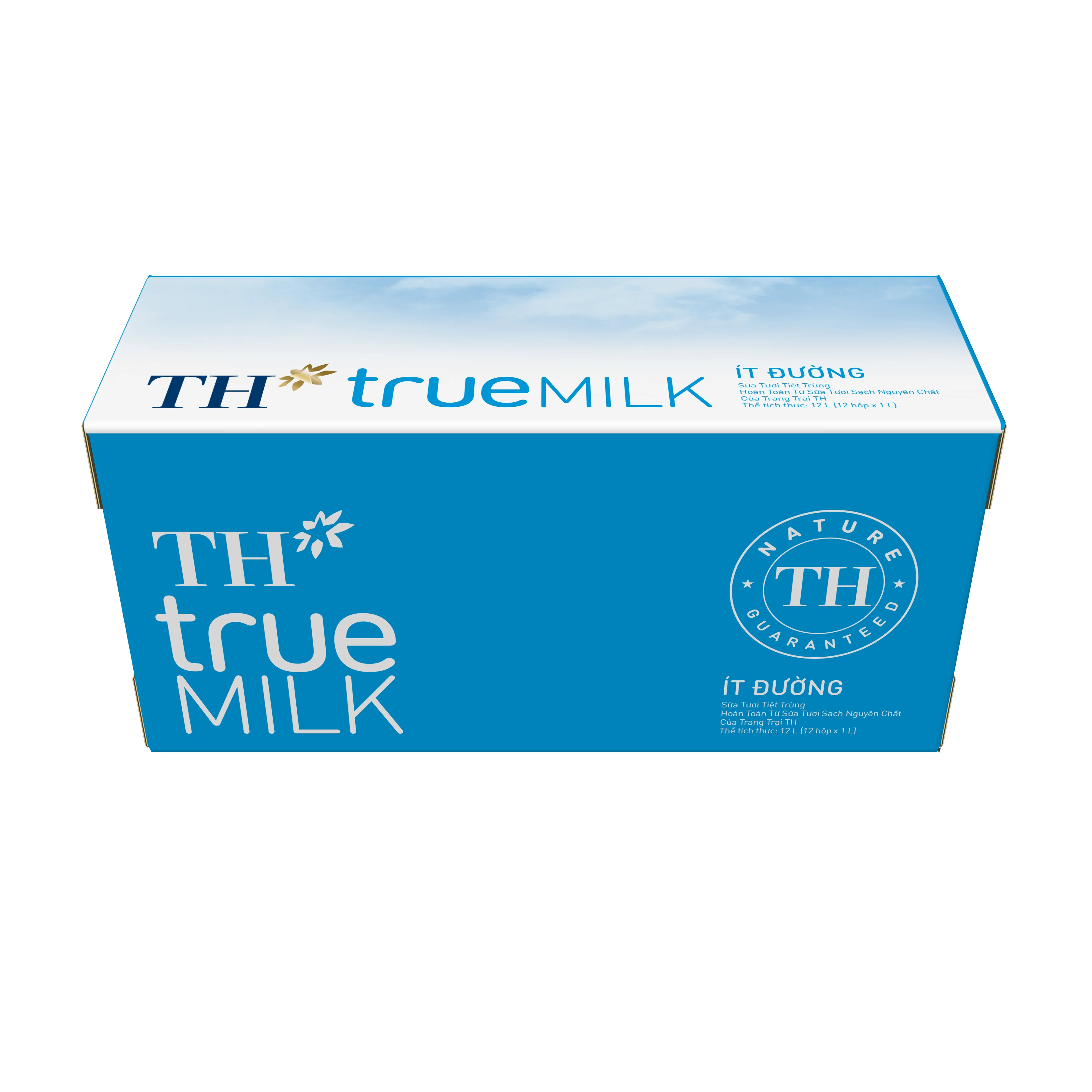 TH True Milk UHT Less Sugar Fresh Milk 1000ml Halal Certified Cow Healthy Box Sterilized Dairy Products Whole Milk
