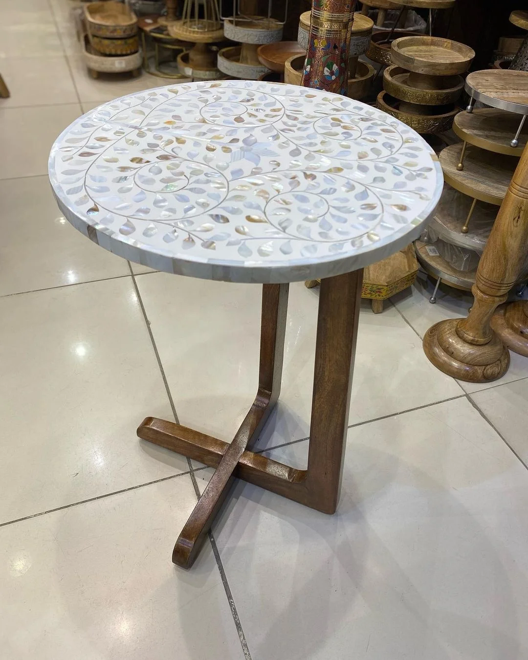 New design Round Mother of pearl Coffee Table Luxury Home Furniture Rustic Antique  Modern