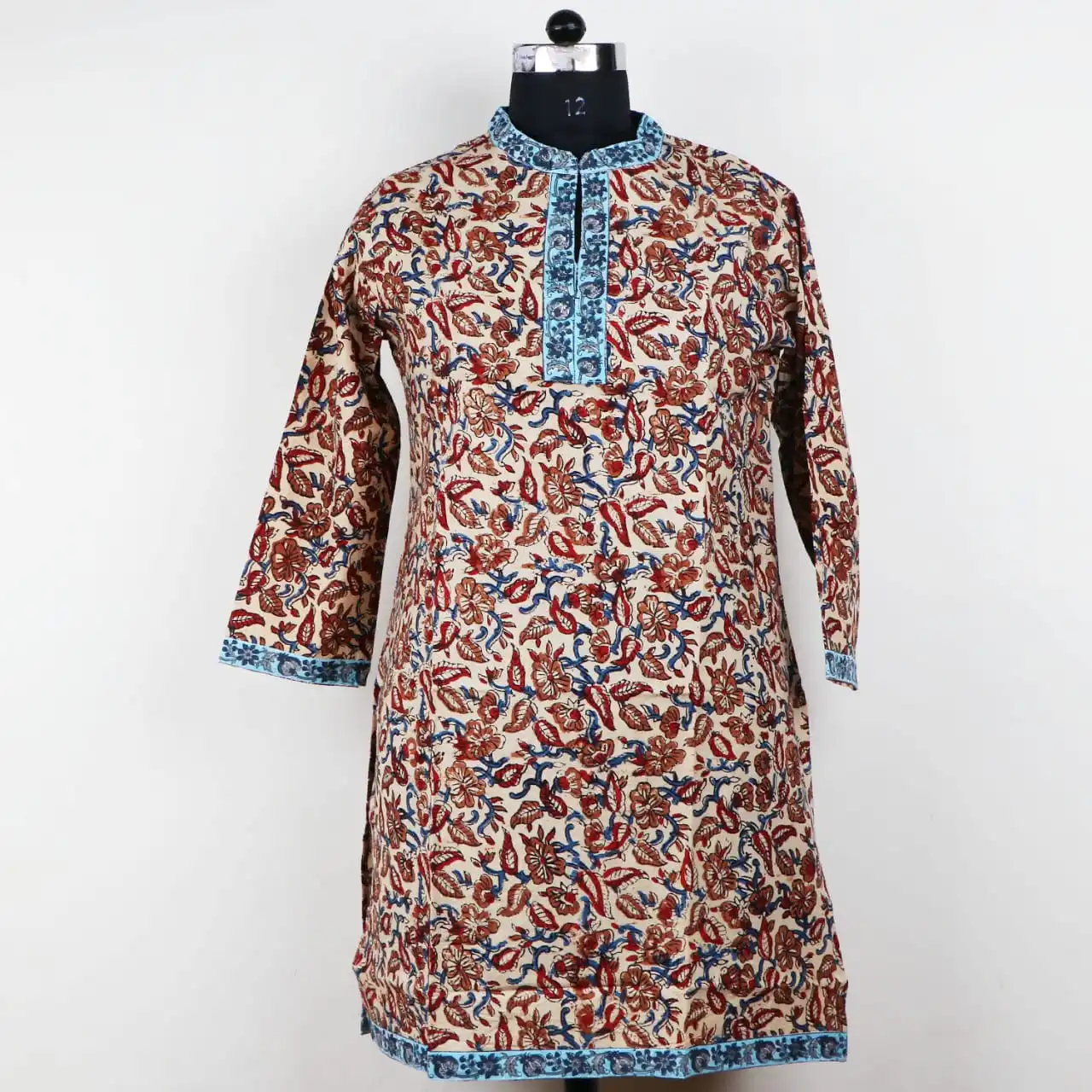 Women Hand Block Printed Tunic Badi Buti Printed Casual Office Wear Beautiful Girls and Women Kurtis