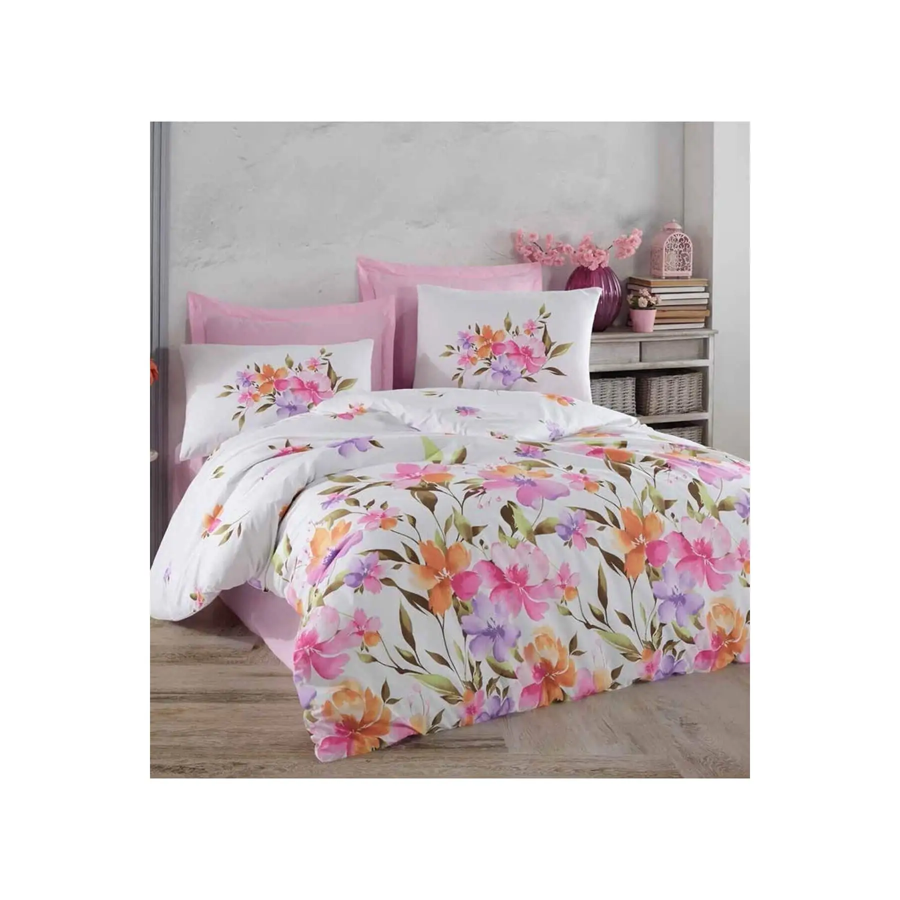Altınbaşak Double Duvet Cover Set 100 Cotton Ranforce Cozy Candy