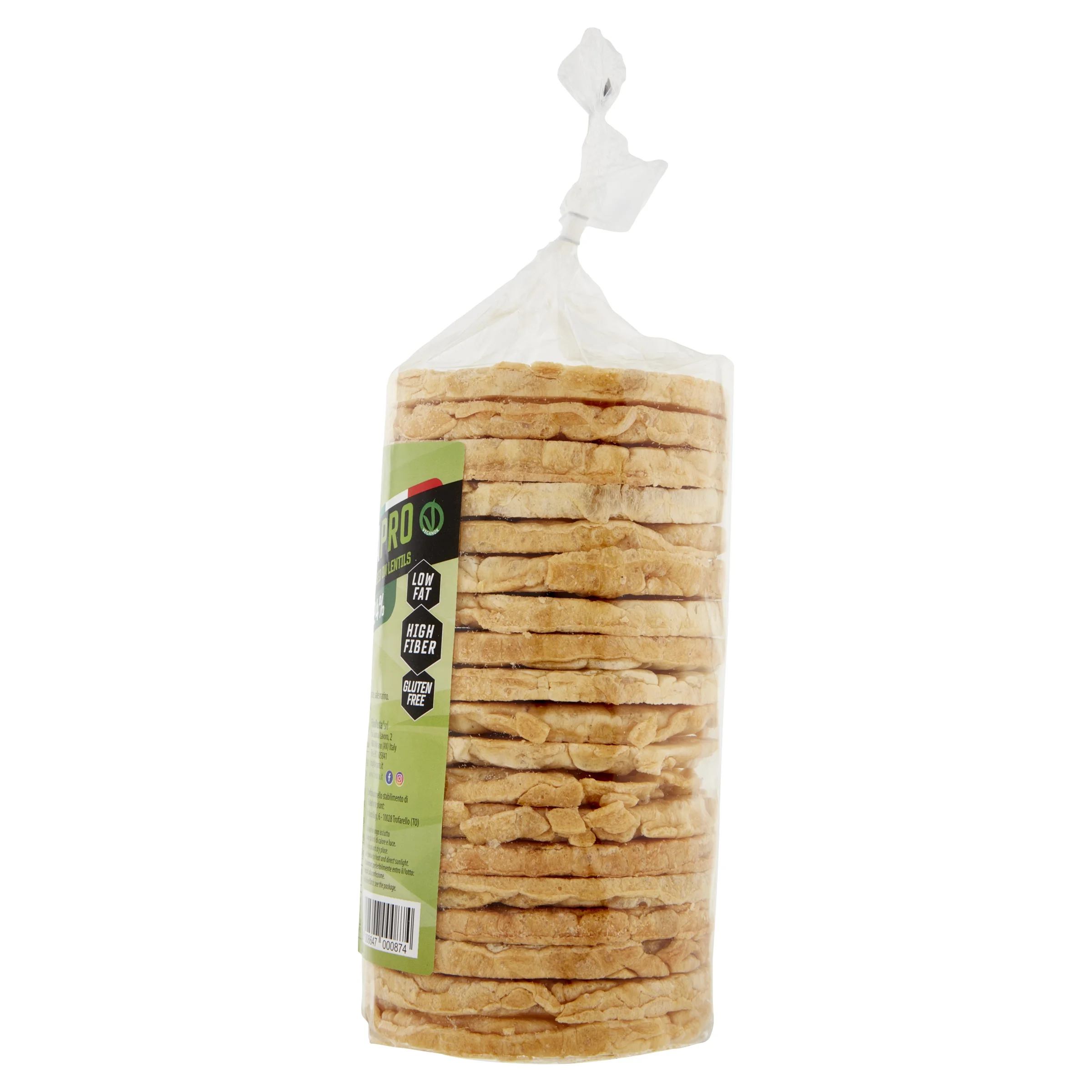 LENTIL CAKE GALLETTAPRO, HIGH PROTEIN GLUTEN FREE AND HIGH FIBER,  VEGAN, PLANT-BASED ITALIAN PREMIUM QUALITY
