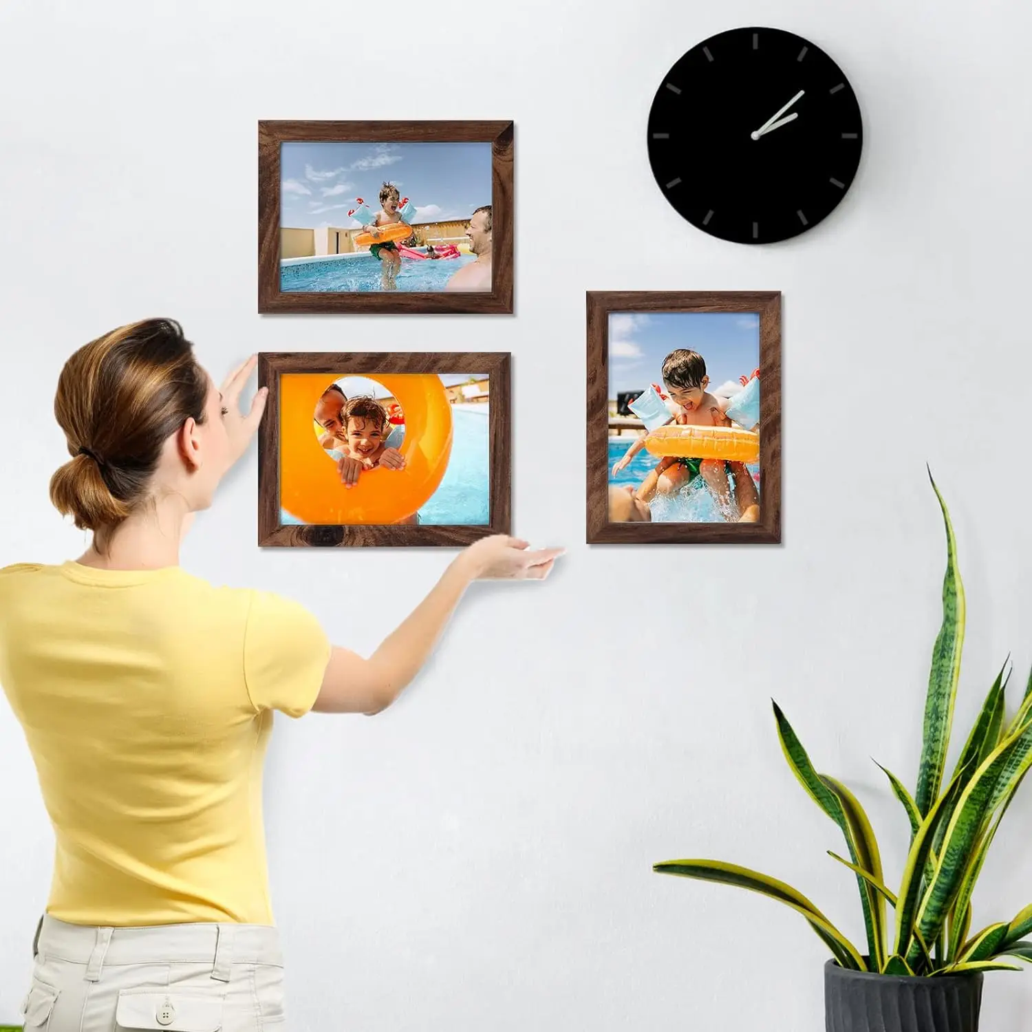 5x7 Picture Frame Brown Set of 12, Multi Rustic Walnut Wood-Color 5 by 7 Photo Frames Bulk for Wall or Tabletop Display