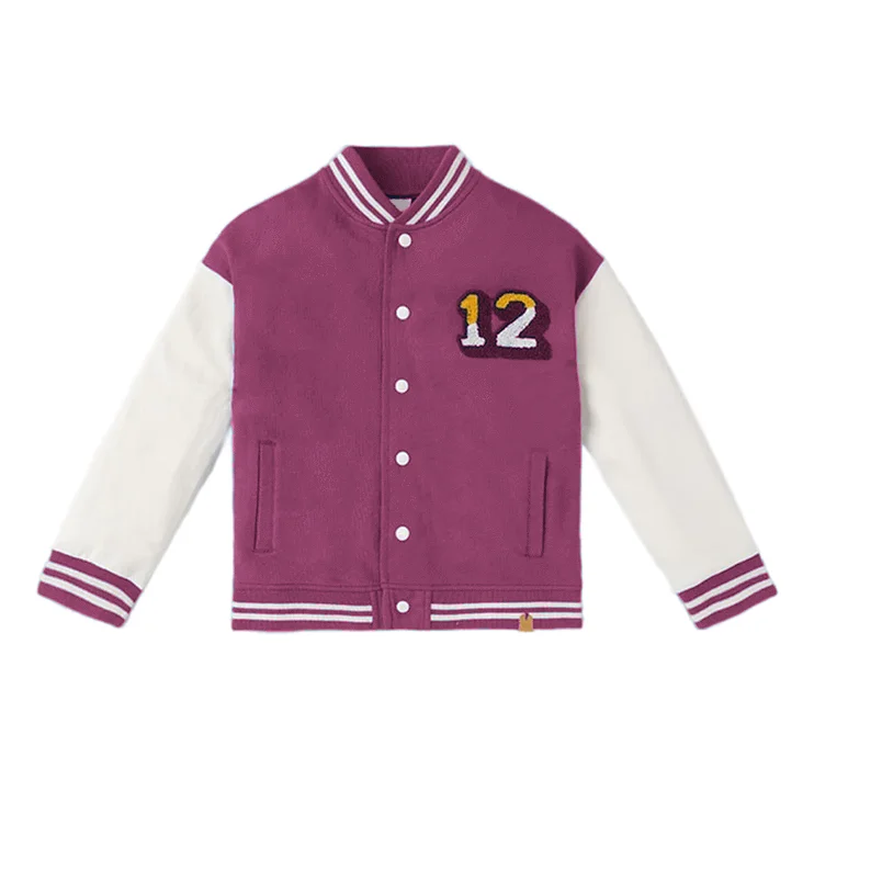OEM Custom Winter Skull Embroidery Bomber Jacket Pink Varsity Jackets For Men