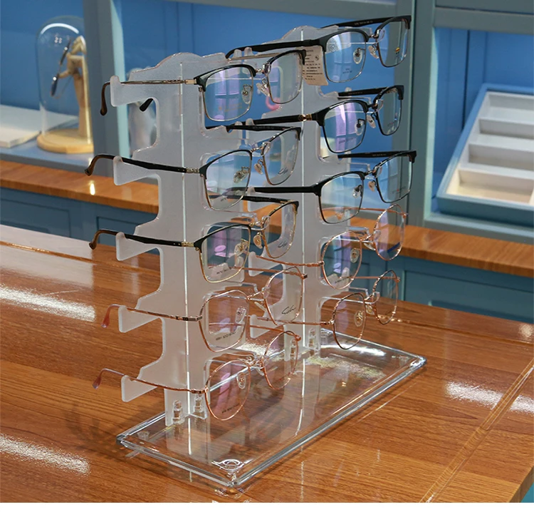 Newest design fashionable China manufacture clear acrylic eye sunglasses standing display