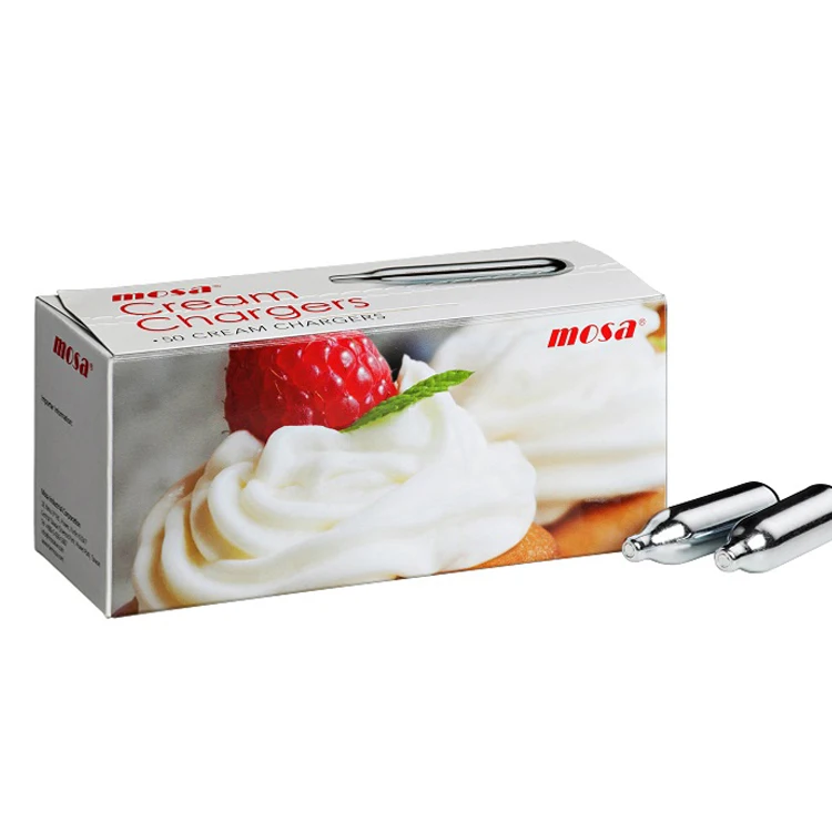 Zinc Coated Dessert Tools Type 8g Mosa Whipped Cream Charger for Wholesale Purchasers