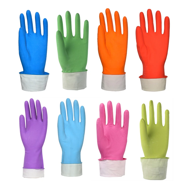 Waterproof Household Gloves Latex Toilet Bathroom Cleaning Waterproof Thick Latex Household Washing Glove Rubber Glove For Woman