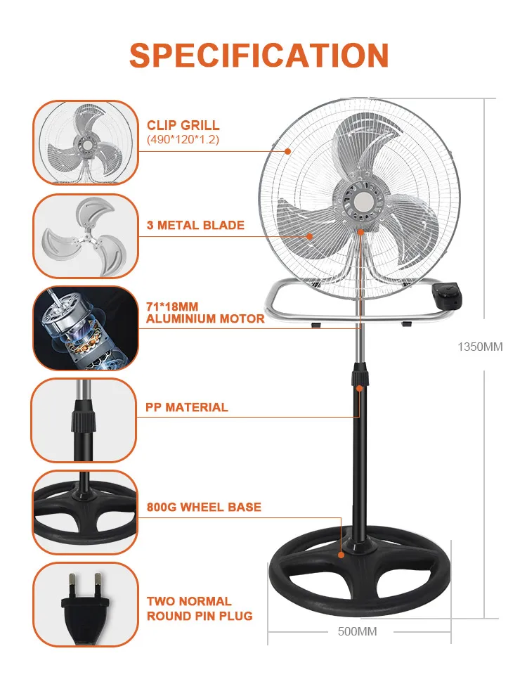 Горячая распродажа 18 дюймов 3 в 1 промышленный вентилятор электрическая охлаждающая башня подставка для циркуляции воздуха мощный металлический напольный