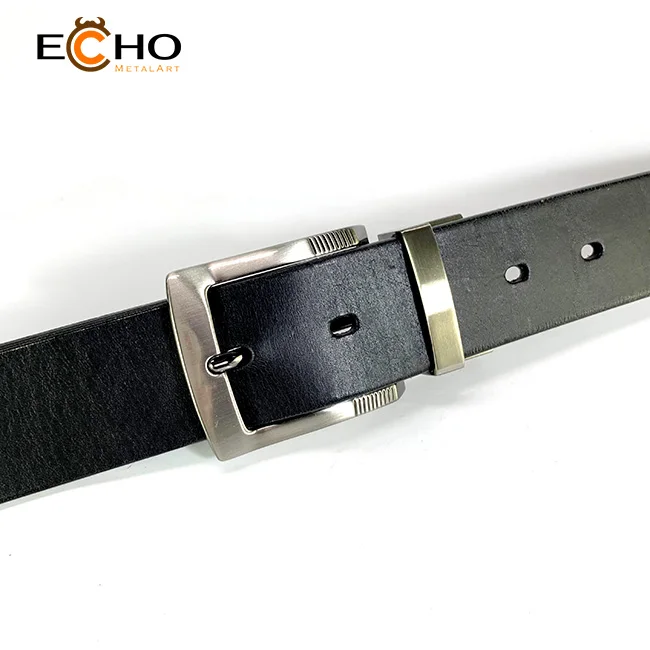 Reversible pin buckle for genuine leather belt