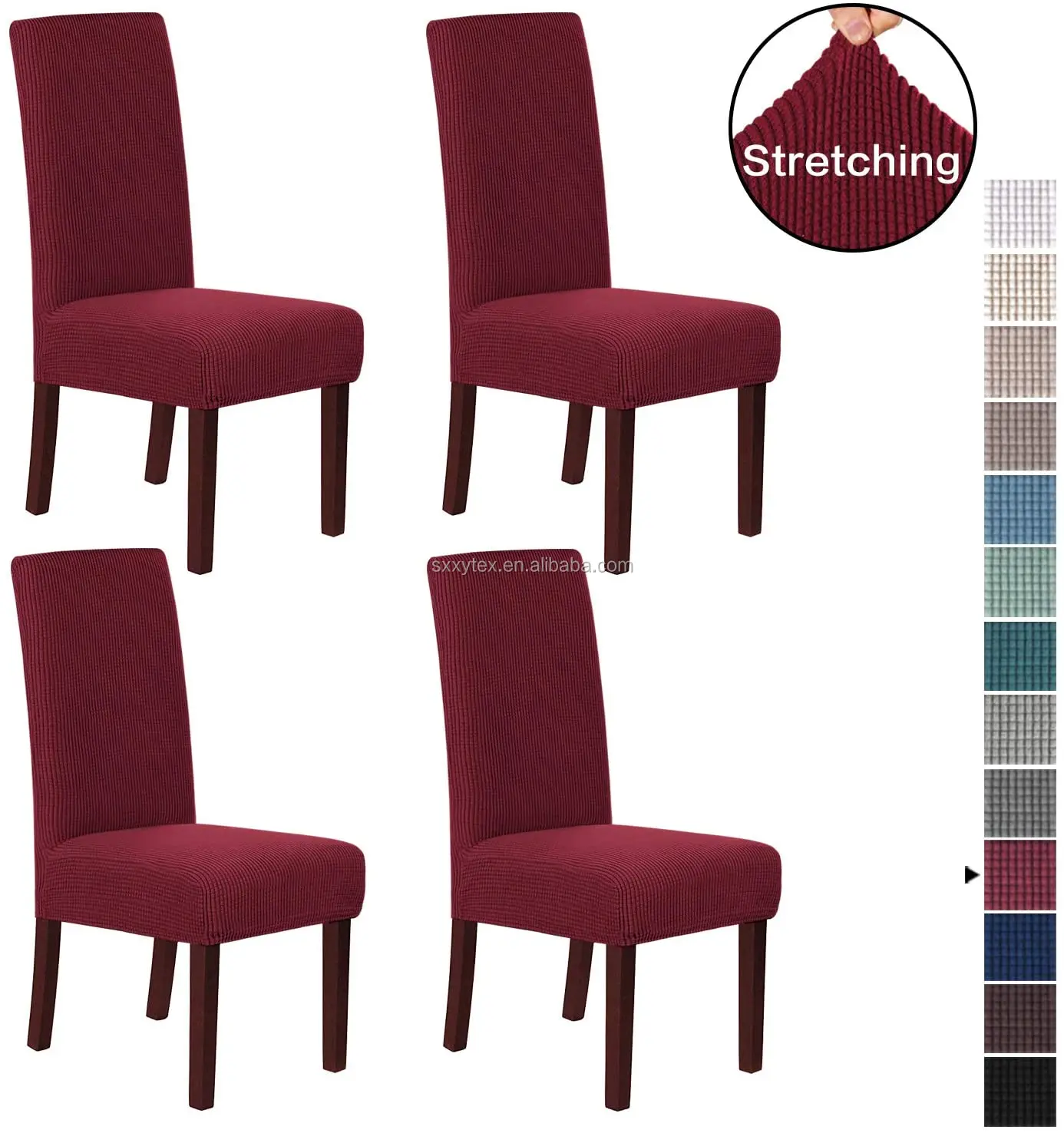 Sample Available Solid Jacquard Chair Covers Stretch For Wedding Dining Room Office Chair Cover