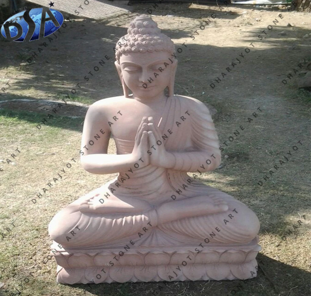 Large Garden Outdoor Sculptures Stone Carvings Marble Buddha Outdoor Garden Decor Carved Life Size