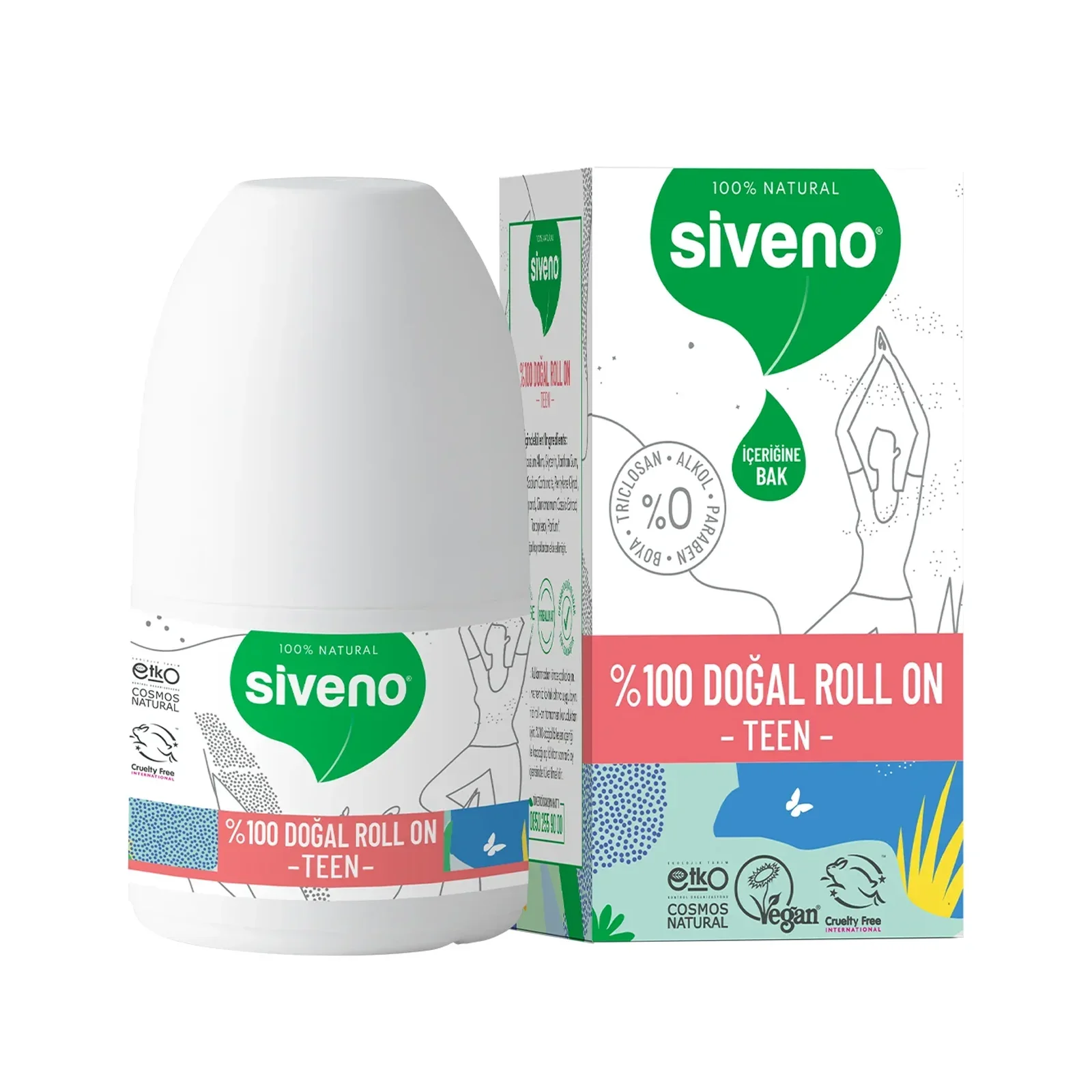 %100 ORGANIC NATURAL ROLL-ON DEODORANT FOR WOMEN FOR MEN FOR TEEN