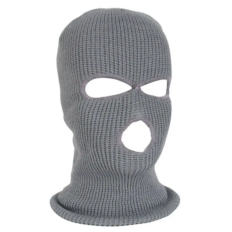 3 Hole knitted Full Face Mask Ski Mask Cycling Cap Outdoor Beanie Tactical Hat balaclava custom distressed ski masks
