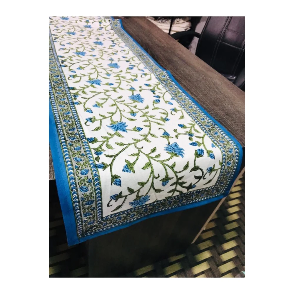 Hand Block Printed Organic Cotton Indian Style Table Runner