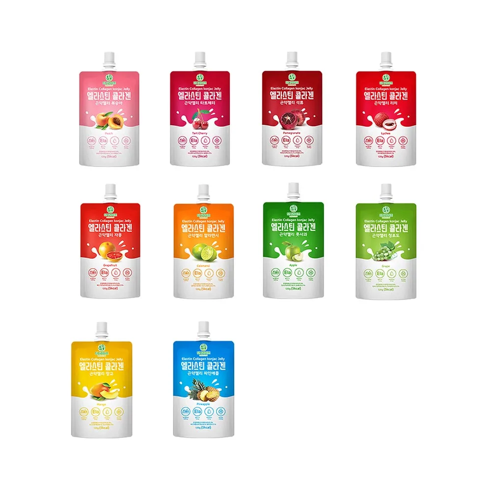 Korea healthy konjac jelly zero-sugar, low calorie DANDI LIFE Elastin Collagen Konjac Jelly Pomegranate 120g x 10p x 5