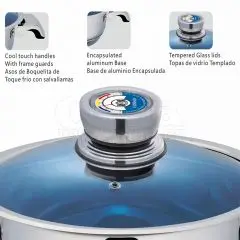 QANA Superior Kitchenware American Style 50  Pieces Stainless Steel Nonstick Kitchen Cooking Pans & Pots Steel Cookware Set