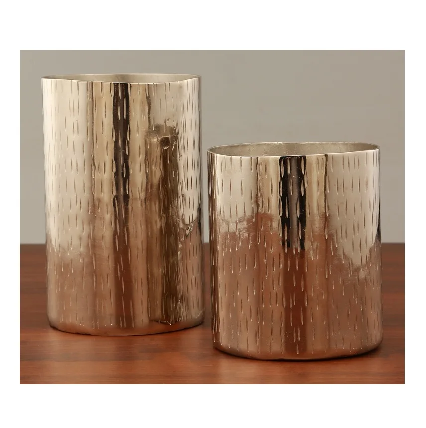 Modern Aluminium Hammered Texture Vase Trending Design for Home Decor for Tabletop Bedroom Living Room Weddings