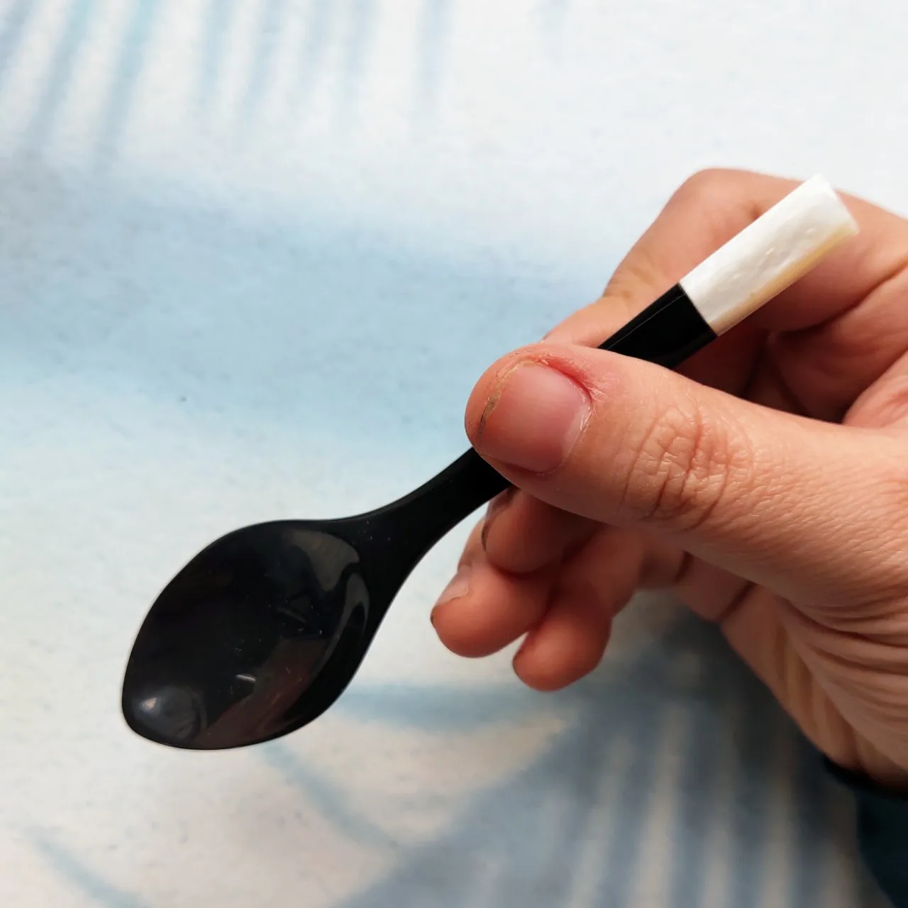 Оптовая продажа ложка из буйвола черного рога быка 14 см Высококачественная посуда декоративный рожок набор столовых приборов сделано во Вьетнаме