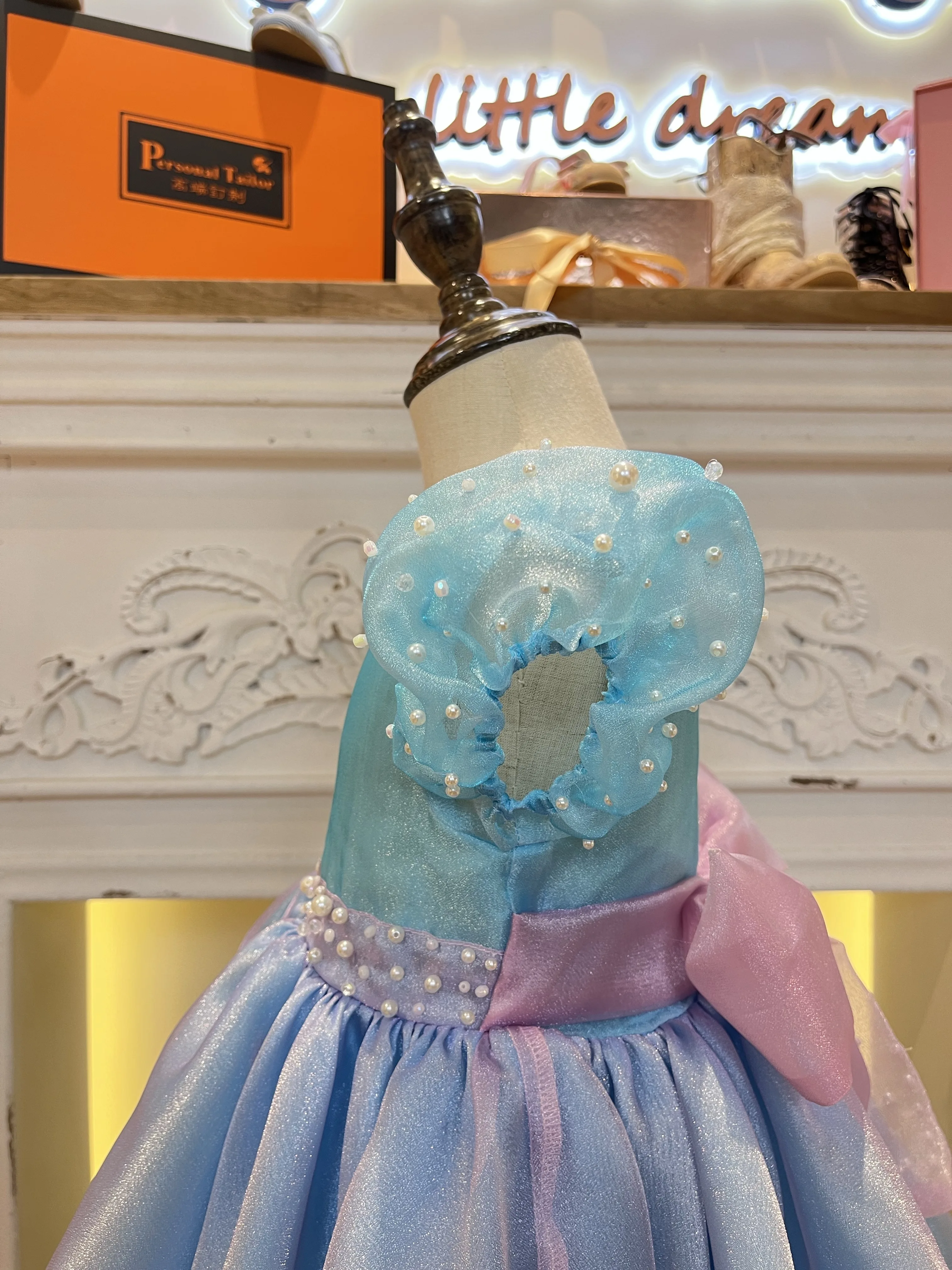 Little Girls Birthday Halloween Ruffle Sleeve Kids Summer Princess Dress baby dress 2-6 years baby Girls Mermaid party dress