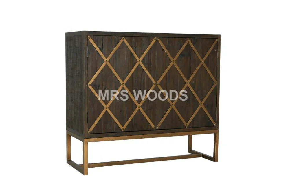 MRS WOODS Reclaimed Fir  Wine Cabinet Carved Sideboard Italian Modern Luxury Sideboard Cabinet For Dining Room