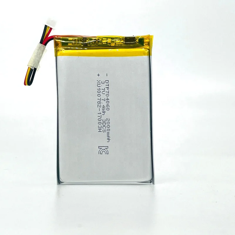KC Certificated 704060 Battery Customized Lithium Ion Cell Lipo 2000mah 3.7v 7.4wh for Fan