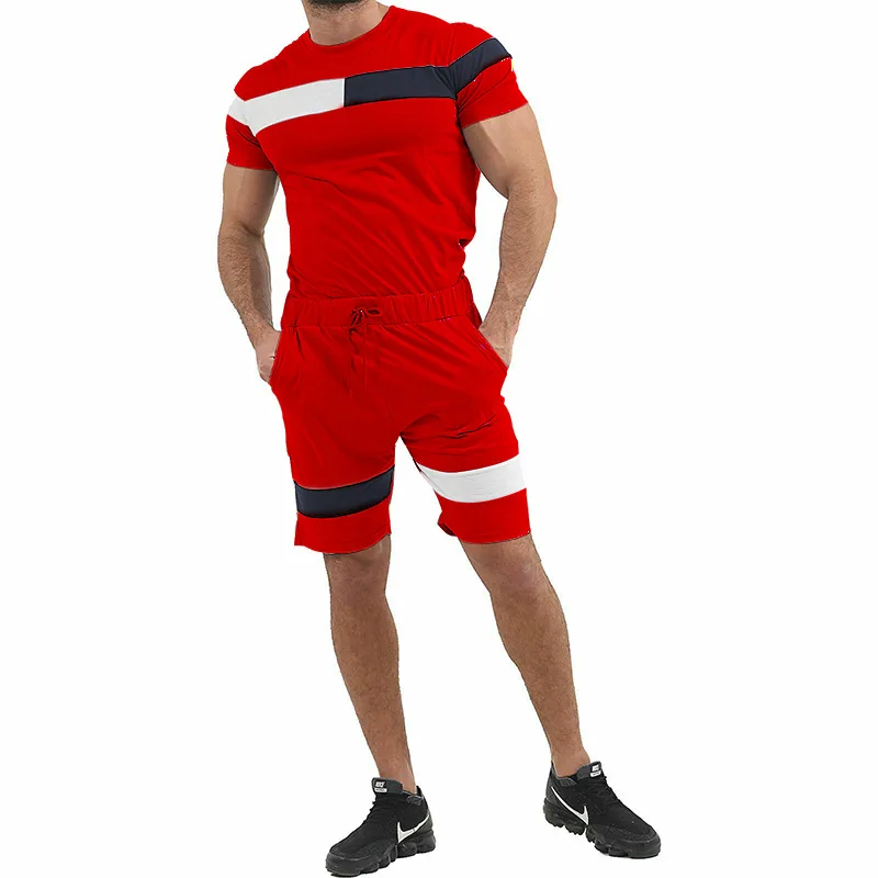 summer clothes 2024 Plus Size 100% Cotton T-Shirt Two Piece Fitness Loose Clothes Casual Gym Custom Logo Tracksuit Short Men