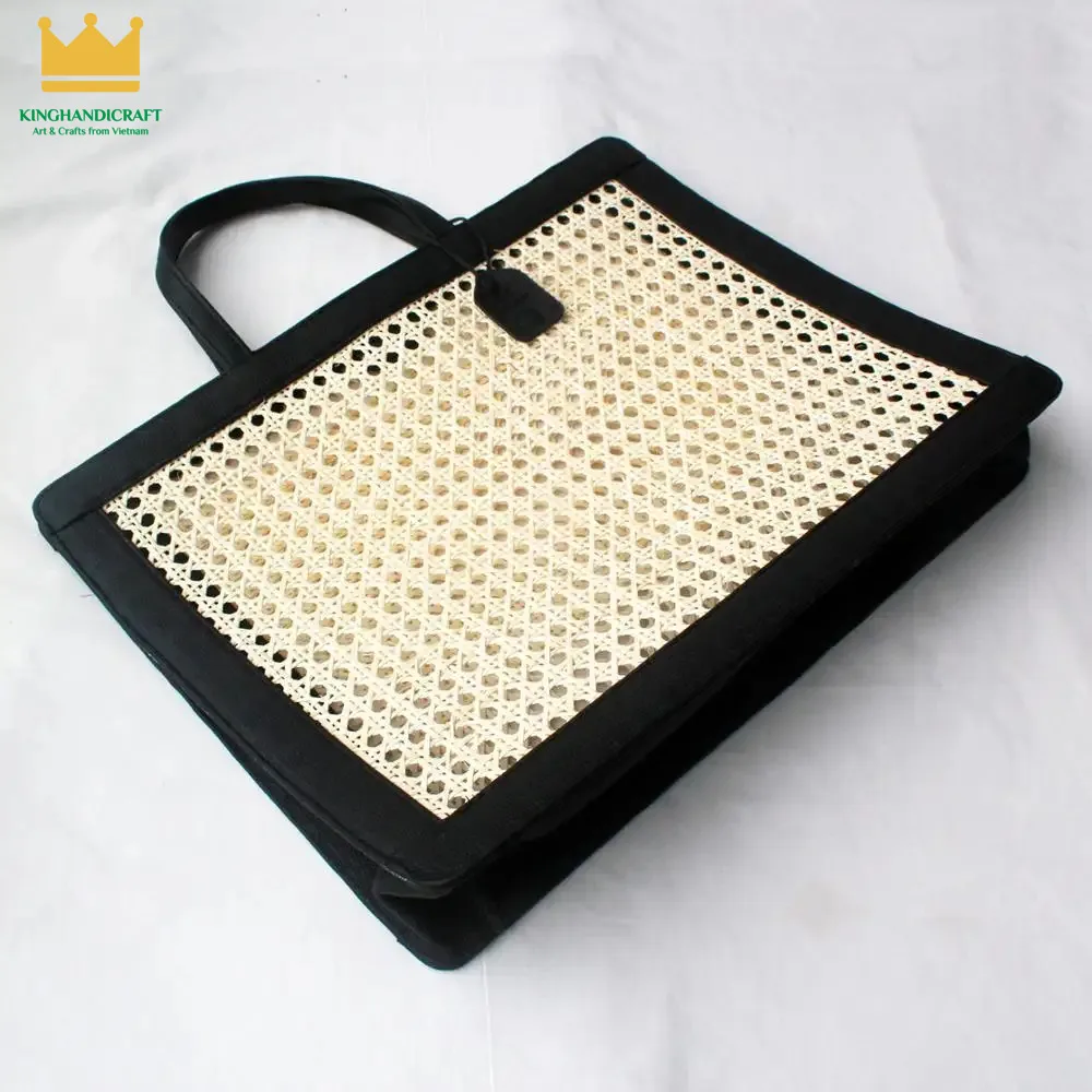 Rattan cane webbing bag new design, Rattan wicker bag new luxury wholesale 2024