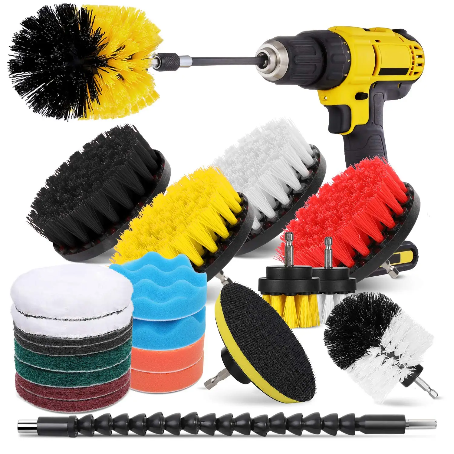 23Pcs Power Scrubber Brush Set For Bathroom Drill Scrubber Brush For Cleaning Cordless Drill Attachment Kit Power Scrub Brush