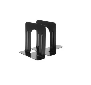 1 Pair Black Iron Note Metal Bookends /Book Ends / Holder For Home School Office Stationery/ Library Usage In Wholesale