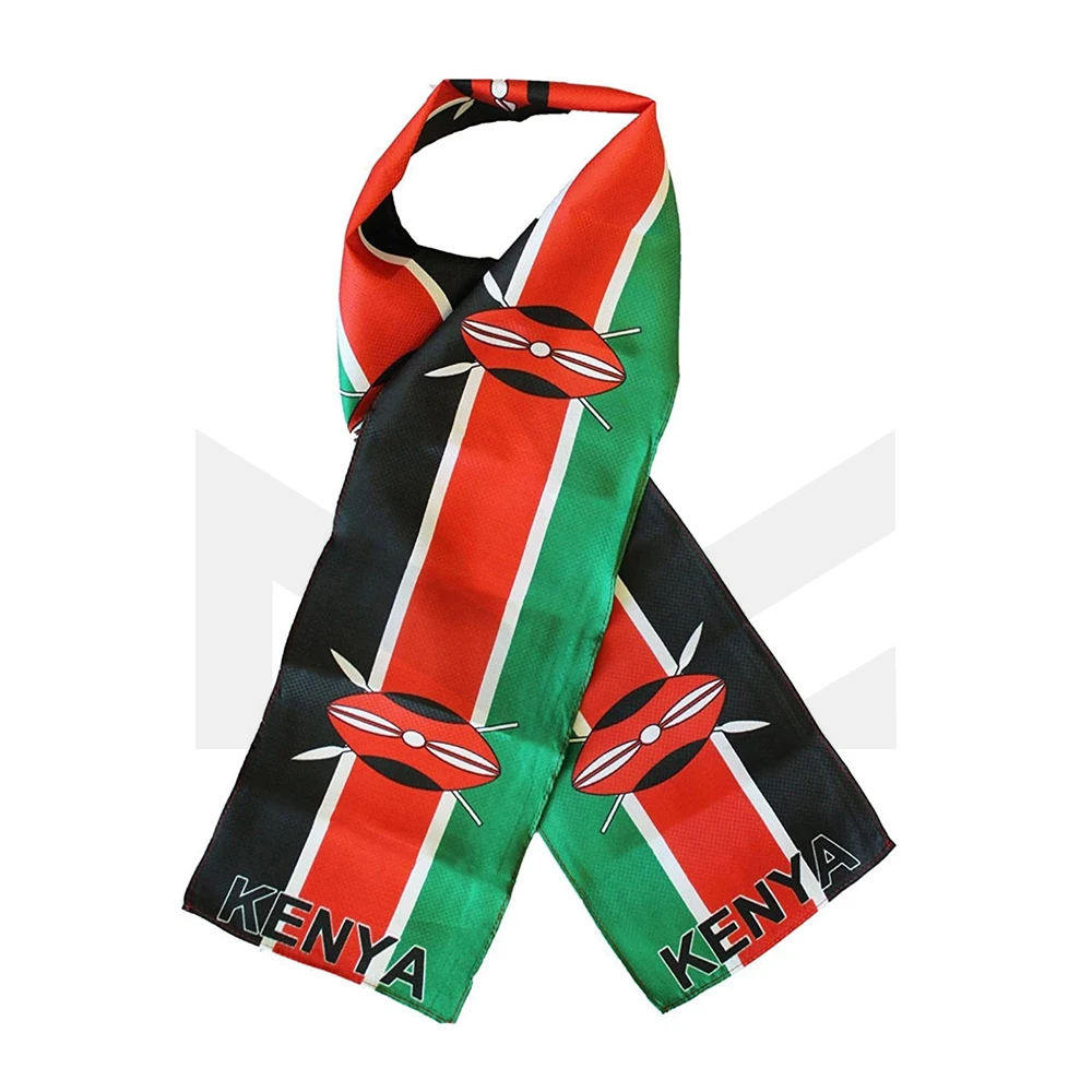 Kenya Lightweight Flag Scarf For Football Team Fans Soccer Cup 2022 in Qatar Football Cup