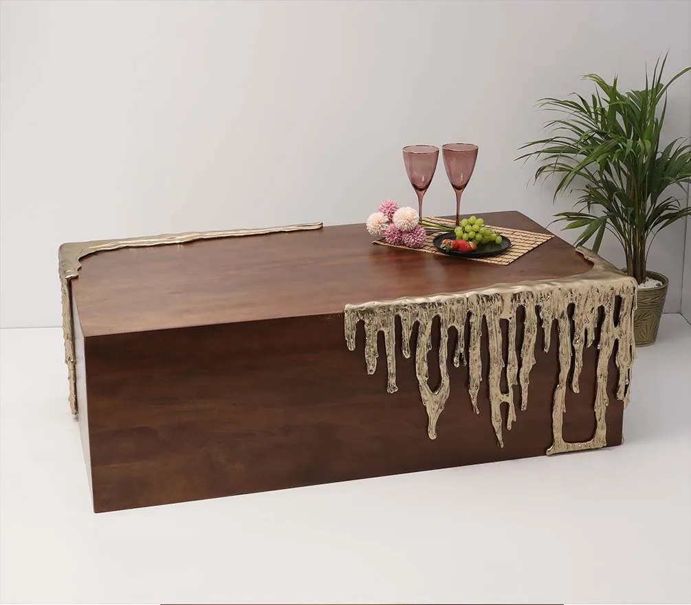 Modern Center Table furniture for home hotel Living Room Bed room Table Gold Stylish design Metal & Glass Furniture coffee Table