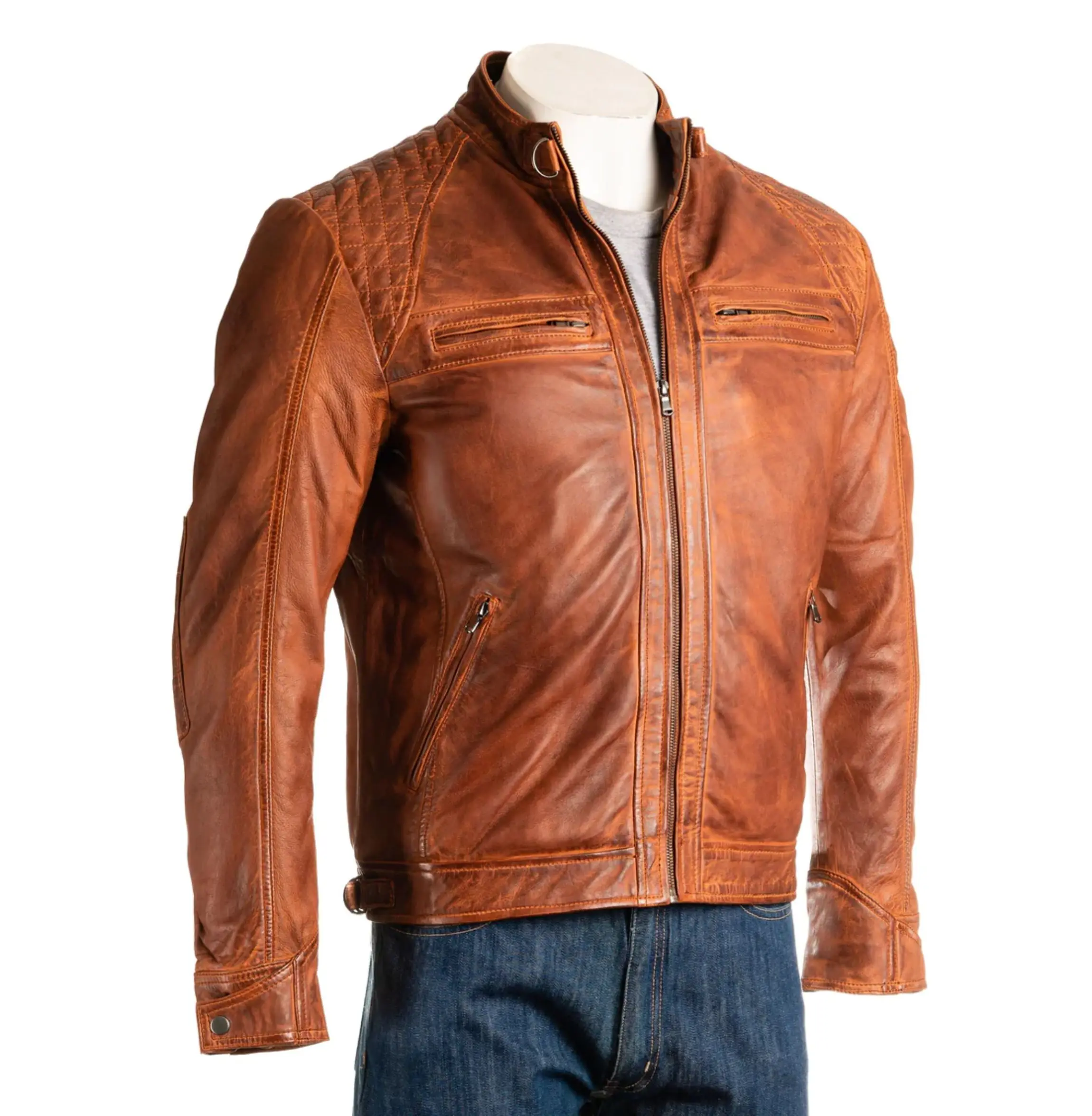 Fashion High-quality PU Leather Jacket Short Motorcycle Jacket With Embroidery Black Slim Sheepskin Leather Jacket